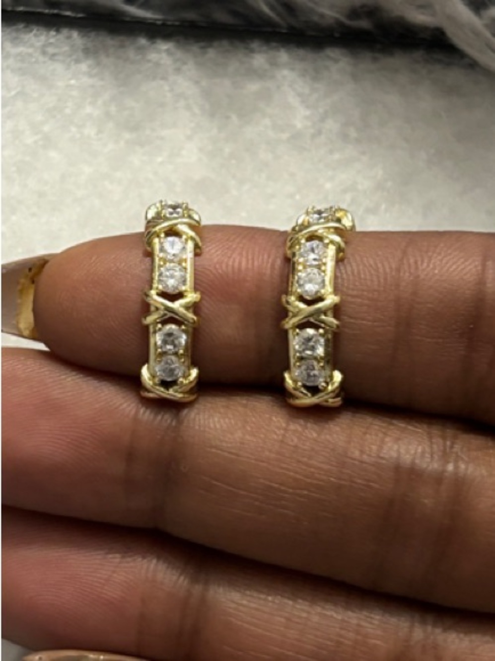 XOXO Gold & Diamond Hoop Earrings